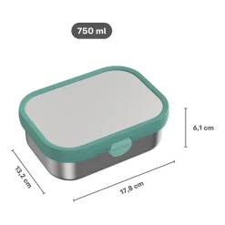 Mepal Edelstahl-Brotdose mit Gabel Campus 18 x 13 cm