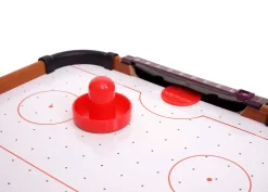 Mini Air Hockey MCW-J10, Tischspiel Lufthockey inklusive Zubehör, Holz 56x30x10cm