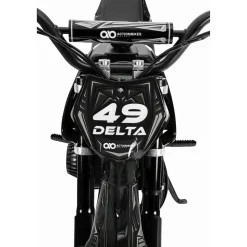 Mini-Crossbike Delta, Benzin-Motorrad, Pocketbike, Dirtbike, 49 ccm, bis zu 40 km/h, Scheibenbremsen (Schwarz)