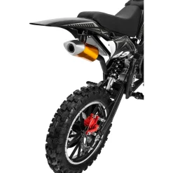 Mini-Crossbike Delta, Benzin-Motorrad, Pocketbike, Dirtbike, 49 ccm, bis zu 40 km/h, Scheibenbremsen (Schwarz)