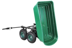 Miweba Bollerwagen Dumper, verriegelbare Kippfunktion, robuste PP-Wanne, Anhängerkupplung, bis 300kg (Grün)