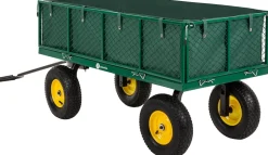 Miweba Bollerwagen MB-700, Transportwagen mit 700 kg Traglast, klappbar, Doppelachse, Stahlrahmen (Grün)