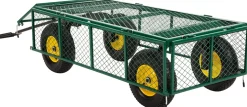 Miweba Bollerwagen MB-700, Transportwagen mit 700 kg Traglast, klappbar, Doppelachse, Stahlrahmen (Grün)