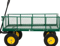 Miweba Bollerwagen MB-700, Transportwagen mit 700 kg Traglast, klappbar, Doppelachse, Stahlrahmen (Grün)
