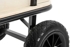 Miweba Holz-Bollerwagen Canvas, mit Dach, deichselgeführte Lenkachse, 180 kg, Profilreifen, Stahl