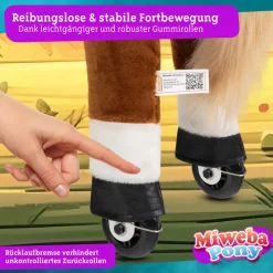 Miweba Pony Amadeus, Small, Spielpferd zum Reiten, 3-5 Jahre, integrierte Lenkung