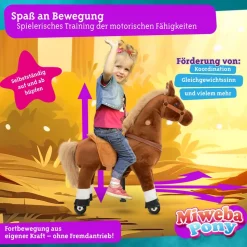 Miweba Pony Amadeus, Small, Spielpferd zum Reiten, 3-5 Jahre, integrierte Lenkung