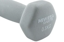 Miweba Sports Gymnastikhanteln 2er-Set NKH100, bodenschonend, 0,5-10 kg, Anti-Rutsch-Oberfläche (Grau, 2x 0,5 Kg)
