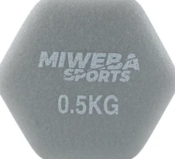 Miweba Sports Gymnastikhanteln 2er-Set NKH100, bodenschonend, 0,5-10 kg, Anti-Rutsch-Oberfläche (Grau, 2x 0,5 Kg)