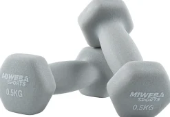 Miweba Sports Gymnastikhanteln 2er-Set NKH100, bodenschonend, 0,5-10 kg, Anti-Rutsch-Oberfläche (Grau, 2x 0,5 Kg)