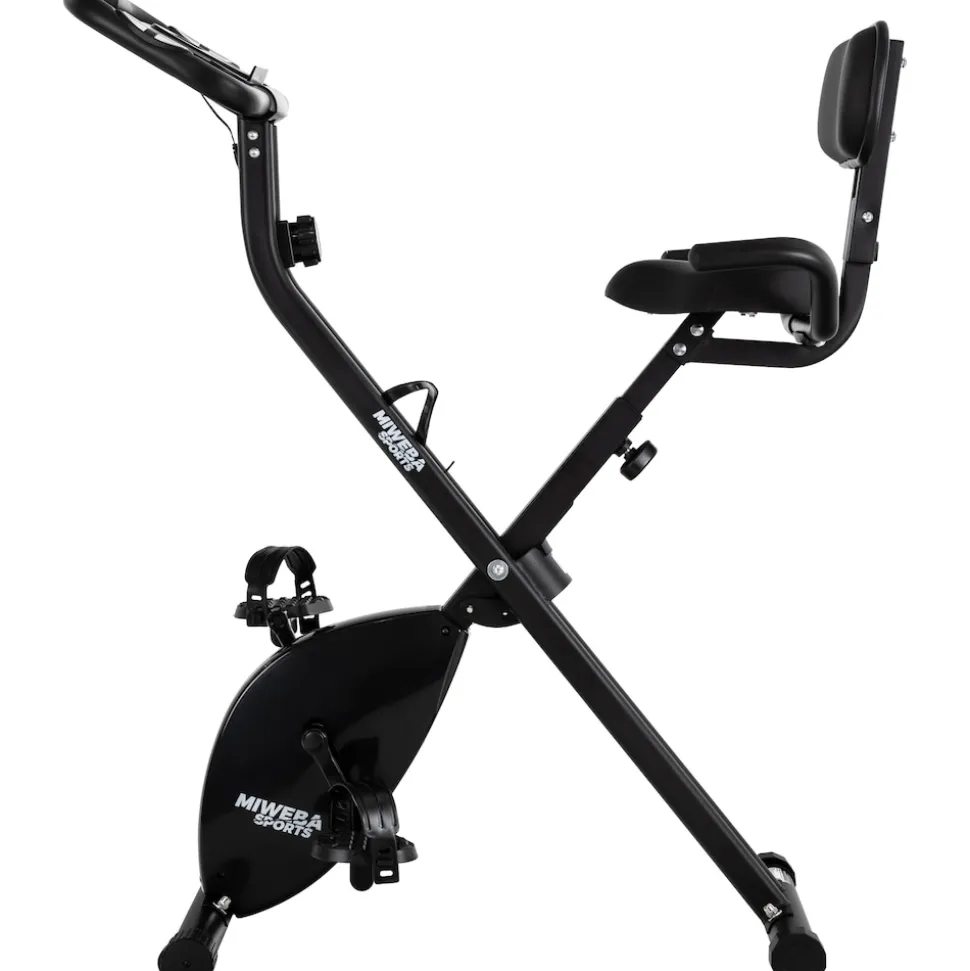 Miweba Sports Indoor-Cycle MX100 PRO mit Rückenlehne und ErgoGrip Griffen, klappbar (Pro, Schwarz/Grau)