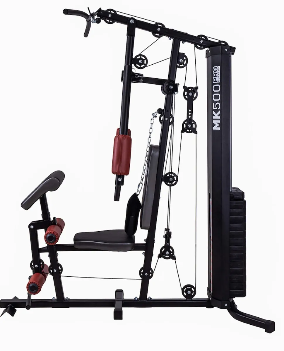 Miweba Sports 50in1-Kraftstation MK500 Pro, Fitnessstation mit ca. 60 kg Seilzug, Butterfly, Zugturm
