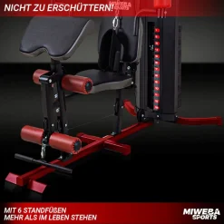 Miweba Sports 50in1-Kraftstation MK500 Pro, Fitnessstation mit ca. 60 kg Seilzug, Butterfly, Zugturm