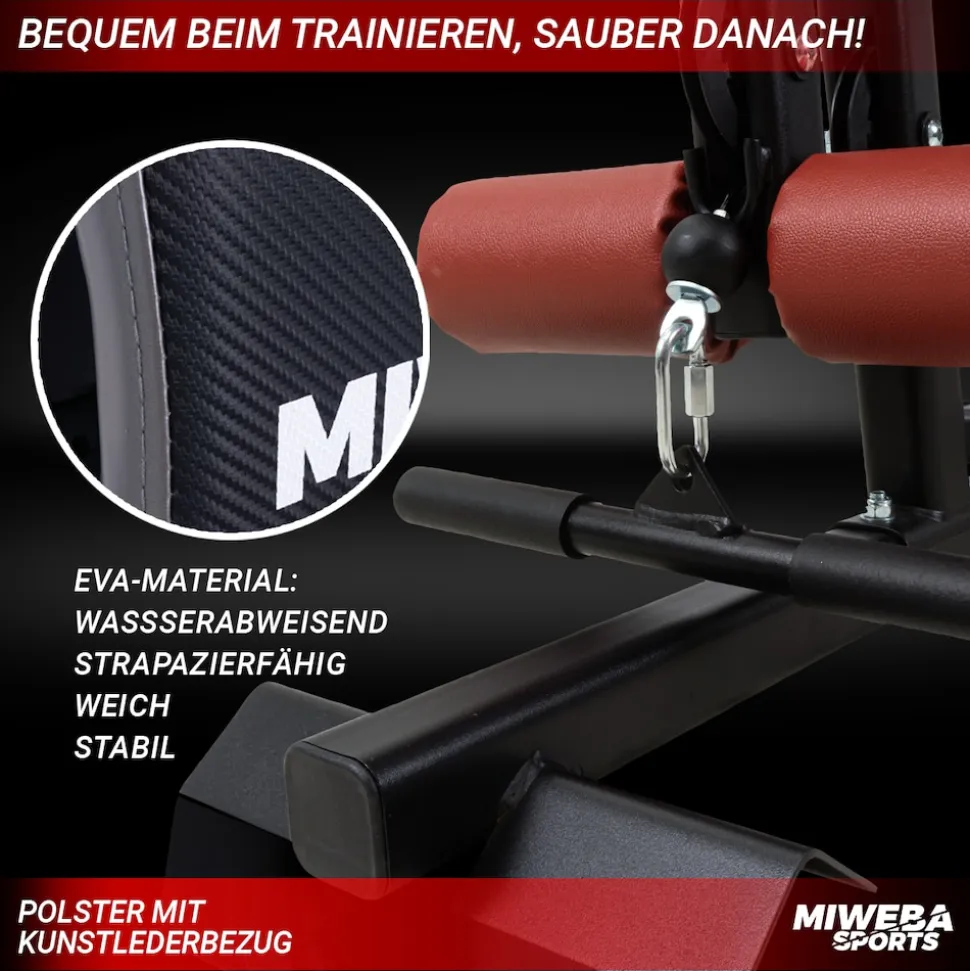 Miweba Sports 50in1-Kraftstation MK500 Pro, Fitnessstation mit ca. 60 kg Seilzug, Butterfly, Zugturm