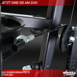 Miweba Sports 50in1-Kraftstation MK500 Pro, Fitnessstation mit ca. 60 kg Seilzug, Butterfly, Zugturm