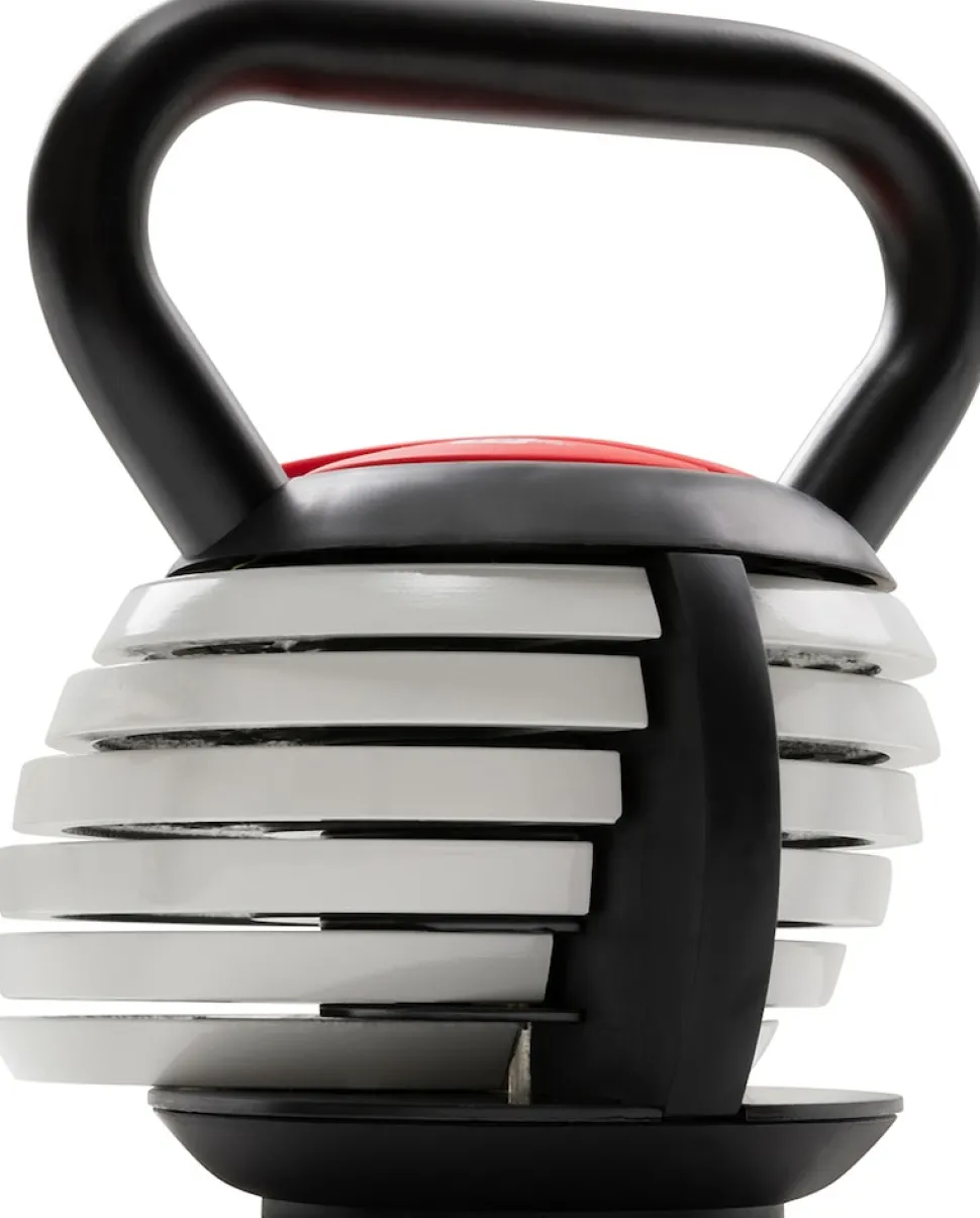 Miweba Sports Kettlebell KB300, verstellbar, 3,4-18 kg, 6 Gewichtscheiben, Easy-Lock-Mechanismus