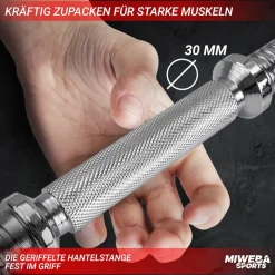 Miweba Sports Kurzhantel MKH110, 10 kg, Gewichte aus Gusseisen, Stahl-Hantelstange, Sternverschluss (Hantelpaar)