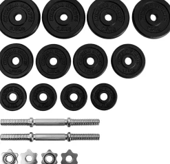 Miweba Sports Kurzhantel-Set MKH120, 20kg, Hantelkoffer, Gewichte aus Gusseisen, Stahl-Hantelstange (Mit Koffer)
