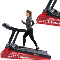 Miweba Sports Laufband Home Track HT5000, mit Steigung, 2600 Watt, große Lauffläche, 1-18 km/h (Schwarz)