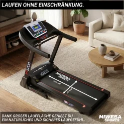 Miweba Sports Laufband Home Track HT5000, mit Steigung, 2600 Watt, große Lauffläche, 1-18 km/h (Schwarz)