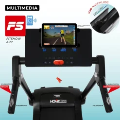 Miweba Sports Laufband Home Track HT3000, mit Steigung, 1300 Watt, 1-16 km/h, 12 Programme, klappbar (2.0, Schwarz/Weiß)