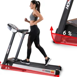 Miweba Sports Laufband Home Track HT1000F, klappbar, mit Steigung, 1-16km/h, Quick-Speed, Safety-Key (Schwarz)