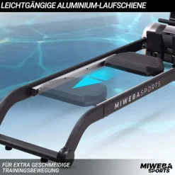 Miweba Sports Rudergerät MR100, Rudermaschine kompakt, Schaumstoff-Sitz, Display, Magnetbremse (Grau)