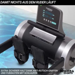 Miweba Sports Rudergerät MR100, Rudermaschine kompakt, Schaumstoff-Sitz, Display, Magnetbremse (Grau)