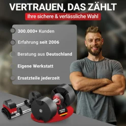 Miweba Sports verstellbare Kurzhantel VH200, Stahl, 2-28 kg, Hantelstange mit Profil, Halte-Gestell (28 kg)