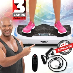 Miweba Sports Vibrationsplatte MV300, 4D-Wave-Vibration, Fernbedienung, 800 Watt, 16 Stufen, LED (Weiß)