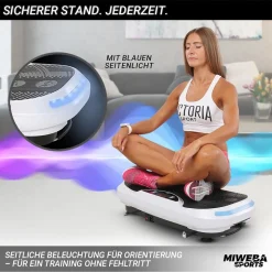 Miweba Sports Vibrationsplatte MV300, 4D-Wave-Vibration, Fernbedienung, 800 Watt, 16 Stufen, LED (Weiß)