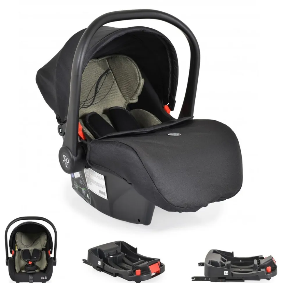 Moni Babyschale Multi Set mit Isofixbasis Royal, i-Size (40 - 87cm) Gruppe 0+ grün