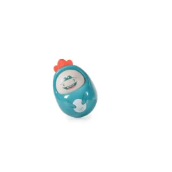 Moni Babyspielzeug Roly Poly Rassel, balancierendes Ei, Beißring, ab Geburt blau