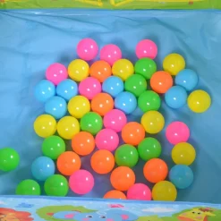 Moni 2 in 1 Kinderspielzelt Zoo 995-5001E, Bällebad, 50 Spielbälle, Stofftüren blau