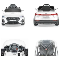 Moni Kinder Elektroauto Audi Sportback Fernbedienung Frontlichter Musik USB Gurt weiß