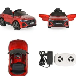 Moni Kinder Elektroauto Audi SQ8 e-tron EVA-Reifen Musik Licht MP3-Eingang Gurt rot