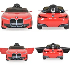 Moni Kinder Elektroauto BMW i4 MP3 EVA-Reifen Fernbedienung Lichter bis 30 kg rot