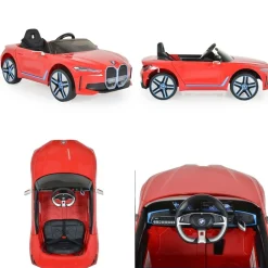 Moni Kinder Elektroauto BMW i4 MP3 EVA-Reifen Fernbedienung Lichter bis 30 kg rot