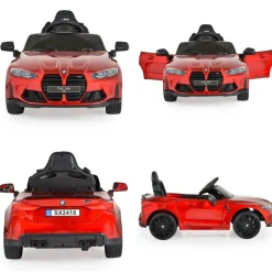 Moni Kinder Elektroauto BMW M4 Fernbedienung EVA-Reifen 2 Motoren Musikfunktion rot
