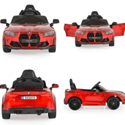 Moni Kinder Elektroauto BMW M4 Fernbedienung EVA-Reifen 2 Motoren Musikfunktion rot