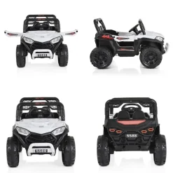 Moni Kinder Elektroauto Buggy UTV 5588 Fernbedienung MP3 Gurt 2 Motoren Lichter weiß