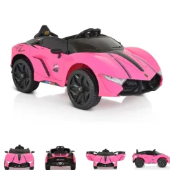 Moni Kinder Elektroauto Cordoba, MP3-Anschluss, Fernbedienung, Gurt, Bluetooth pink