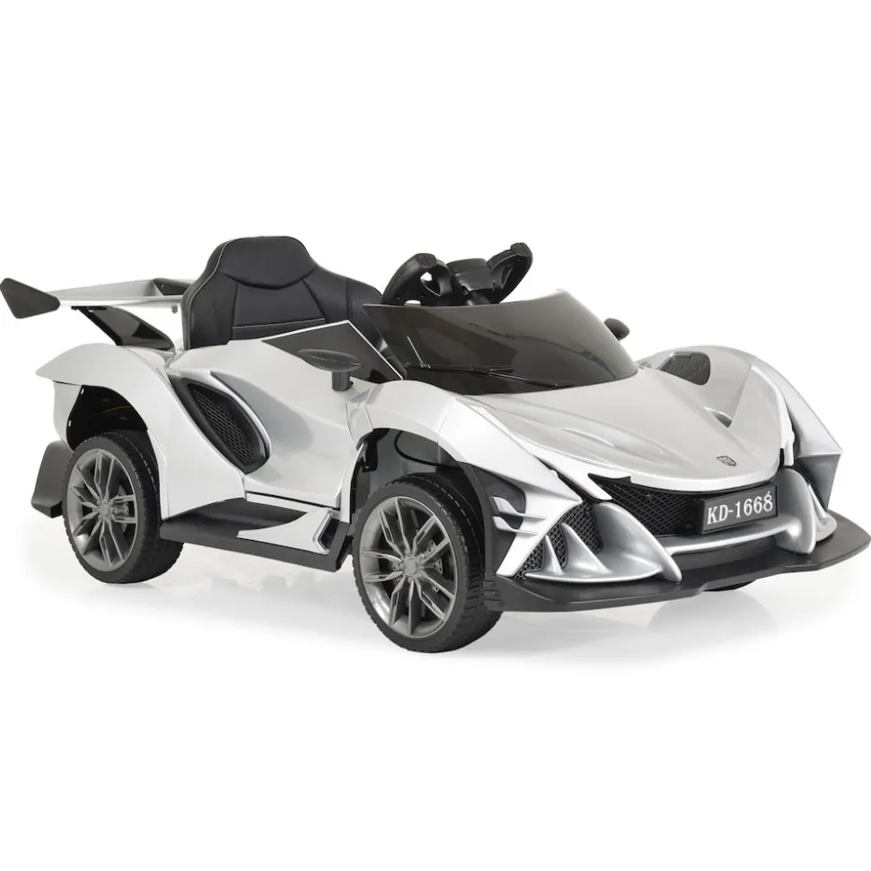 Moni Kinder Elektroauto Flash metallic 4 Motoren, MP3, Fernbedienung, EVA-Reifen silber