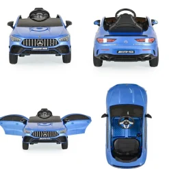 Moni Kinder Elektroauto Mercedes-AMG CLA 45 Bluetooth Fernbedienung vier Motoren blau