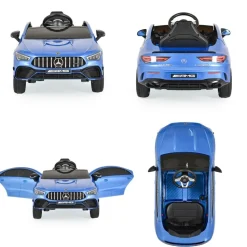 Moni Kinder Elektroauto Mercedes-AMG CLA 45 Bluetooth Fernbedienung vier Motoren blau
