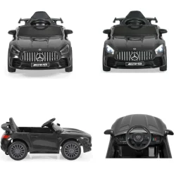 Moni Kinder Elektroauto Mercedes AMG GTR EVA-Reifen, Musikeffekte, Fernbedienung schwarz