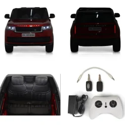 Moni Kinder Elektroauto Range Rover SUV metallic Fernbedienung Gurt EVA-Reifen rot