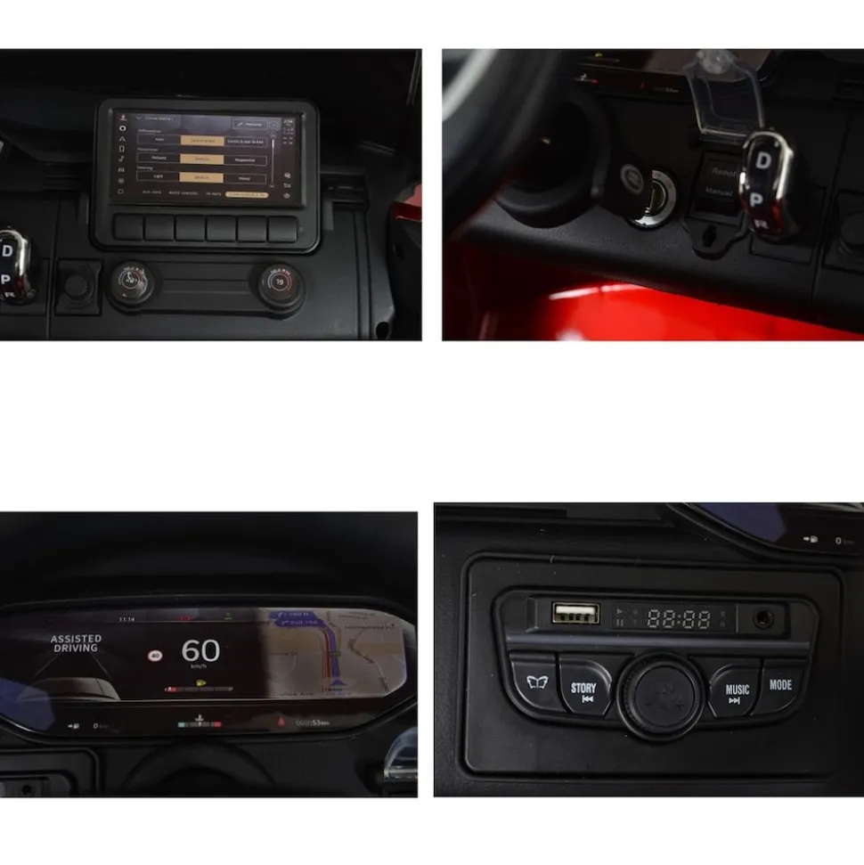 Moni Kinder Elektroauto Range Rover SUV metallic Fernbedienung Gurt EVA-Reifen rot