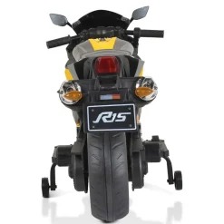 Moni Kinder Elektromotorrad Motocross MP3-Funktion Bluetooth Stützräder Lichter grau