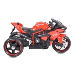 Moni Kinder Elektromotorrad Ninja, drei Kunststoffräder, LED-Beleuchtung, Mp3 rot